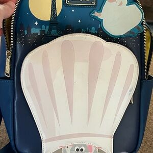 Blue and White Backpack with Chef Hat Design